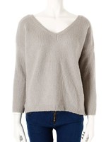 Vネックニット/グレー
