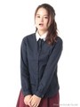 【9/18放映ヒルナンデス！紹介商品】衿ビジュー付きブラウス/Navy