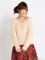 【LIZ LISA】Vネックニットプルオーバー/ホワイト