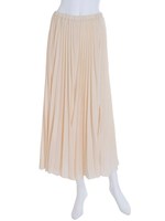 【Lady like】サテンプリーツマキシSK/オフホワイト