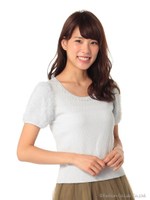 ふわふわ袖ニット/シロ