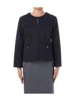 カルゼジャージーノーカラージャケット/ネイビー(093)