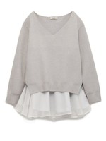 シフォンコンビニットプルオーバー/GRY