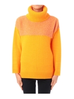 シャギー切り替えタートルニット/ホワイト(004)