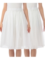 ストライプコットンフレアスカート/ホワイト(302)