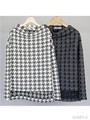 ハウンズトゥースジャガードTOP/ブラック