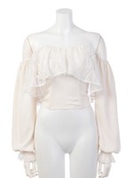 ビスチェオフショルブラウス/ブラック