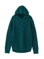 フーテッドケーブルニットプルオーバー/グレー系(912)