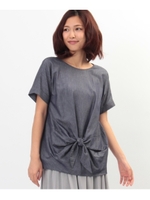 フロント結びブラウス/ネイビー(093)