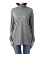 ラメ混袖ギャザータートルネック/グレー系(014)