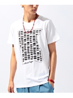 ロゴイラストプリントTシャツ/ブルー(092)