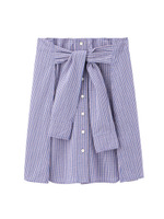 腰巻風チェックスカート/ネイビー(293)