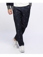 刺しゅうテーパードデニムパンツ/ブルー(092)