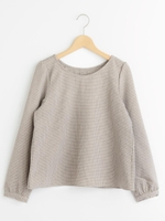 Sリボンチェックブラウス/ブラウン柄