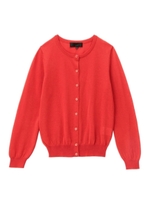 [L]リネンレーヨンニットカーディガン/レッド系(062)