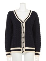 【ANAP】ケーブルライン入KNITカーディガン/NVY