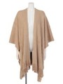 【ROSE BUD】ACRYLIC KNITTED FRINGE SHAWL/GREY