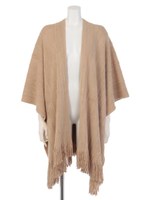 【ROSE BUD】ACRYLIC KNITTED FRINGE SHAWL/GREY