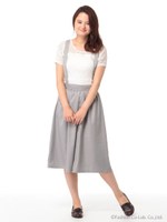 サスペンダー付ギャザーパンツ/Ivory