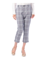 チェック柄クロップドパンツ/ネイビー(293)