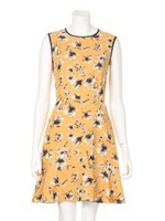 パイピングフラワーワンピース/YEL