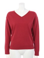 ベーシックドロップＶニット/ライトグレー