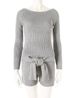 腰巻風スカートセットアップ/グレー