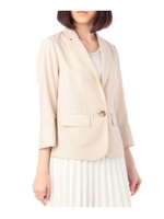 麻調テーラードジャケット/ベージュ(052)