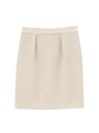 [L]グログランツイードスカート/ベージュ(452)