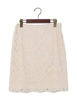 ●JOC　12G起毛　コードレース　スカート/ＯＦＦ−ＷＨＩＴＥ