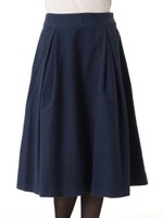 Ｃｕ微起毛ミモレ丈ＳＫ/ネイビー