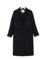 ストライプチェスターコート/NVY