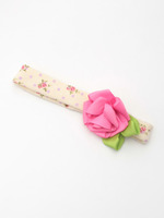 ドットと小花のローズヘアバンド/クリーム