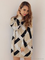 バイアスラインニットワンピース/RED