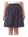 ピンストライプ柄ミディ丈スカート/ネイビー(393)