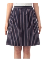 ピンストライプ柄ミディ丈スカート/ネイビー(393)