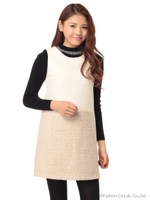 ブロッキングジャンスカ/ベージュ