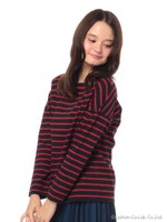 ボーダードロップスリーブカットプルオーバー/Red