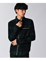 ポイントリブチェックシャツ/ブラック(219)