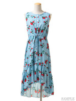 レトロフラワープリントワンピース/BL