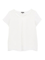 [L]シフォンジョーゼットカットソー/ホワイト(001)