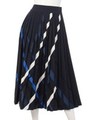 【DEBY DEBO】NARAMATA BIAS STRIPE PLEAT SKIRT/BLUE