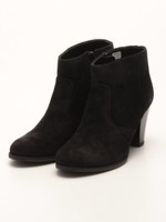 【JELLYBEANS】本革ベロアシンプルショートブーツ/黒