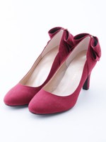 【vanitybeauty】【柔らかSoft Insole】サテンバックリボンパンプス/ワイン
