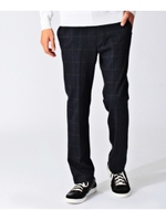 ウールジャージチェック柄パンツ/ネイビー(293)