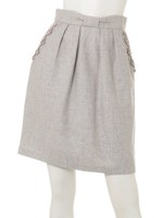 サイドビジューリボンタイトSK/パウダーブルー