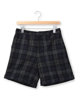 チェック柄ツイードハーフパンツ/ブルー(292)