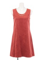 フェイクスエードサックワンピース/ベージュ