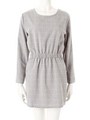 ラウンドネックシャーリングミニワンピース/グレー