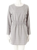 ラウンドネックシャーリングミニワンピース/グレー